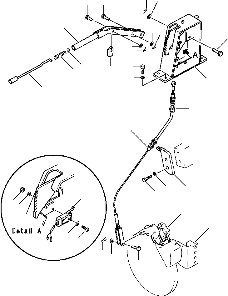 Схема запчастей Komatsu WA250-1LC - СТОЯНОЧНЫЙ ТОРМОЗ УПРАВЛ-Е ВЕДУЩ. ВАЛ