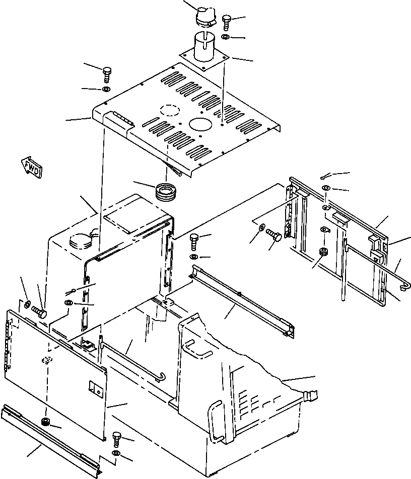 Схема запчастей Komatsu WA250-1LC - КАПОТ И  ПАНЕЛЬS РАМА