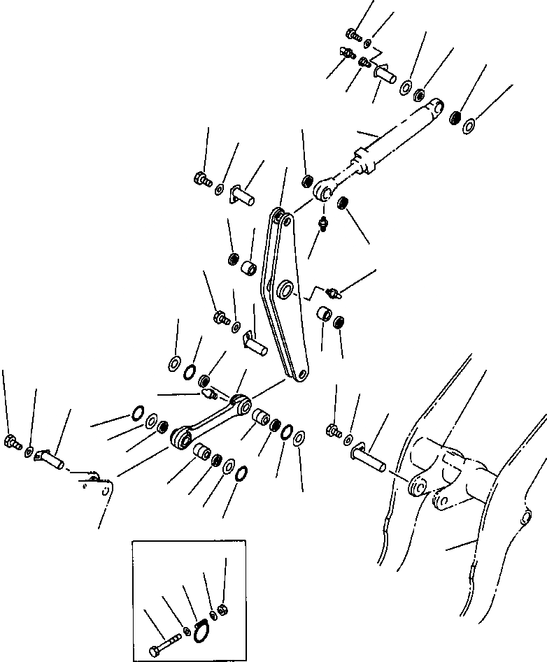 Схема запчастей Komatsu WA250-1LC - КОЛЕНЧАТЫЙ РЫЧАГ РАБОЧЕЕ ОБОРУДОВАНИЕ