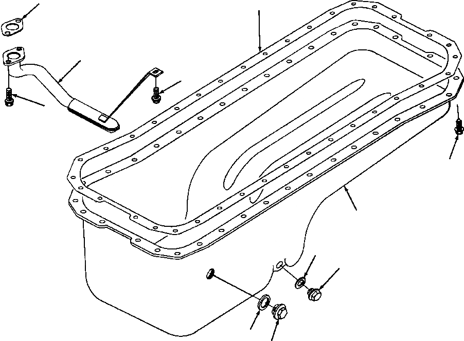 Схема запчастей Komatsu WA250-1LC - МАСЛЯНЫЙ ПОДДОН БЛОК ЦИЛИНДРОВ