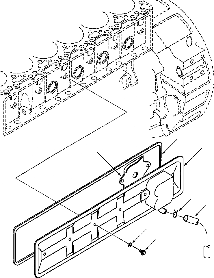 Схема запчастей Komatsu WA250-1LC - КРЫШКА ТОЛКАТЕЛЕЙ КЛАПАНА - EARLY ВЕРСИЯ БЛОК ЦИЛИНДРОВ