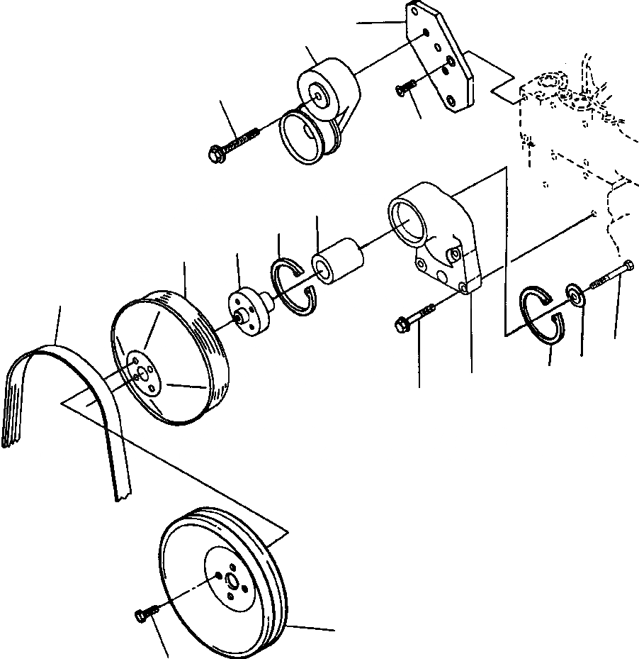 Схема запчастей Komatsu WA250-1LC - ПРИВОД ВЕНТИЛЯТОРА СИСТЕМА ОХЛАЖДЕНИЯ
