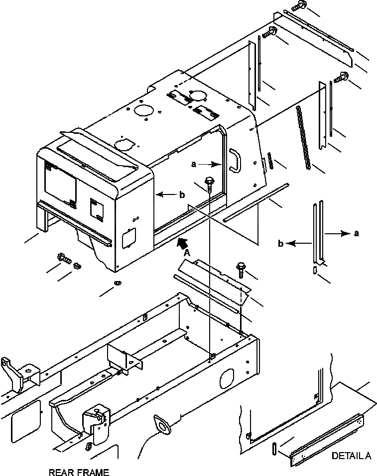 Схема запчастей Komatsu WA250-3L - FIG. M-A КАПОТ - КАПОТ ASSEMBLY И КРЕПЛЕНИЕ ЧАСТИ КОРПУСА