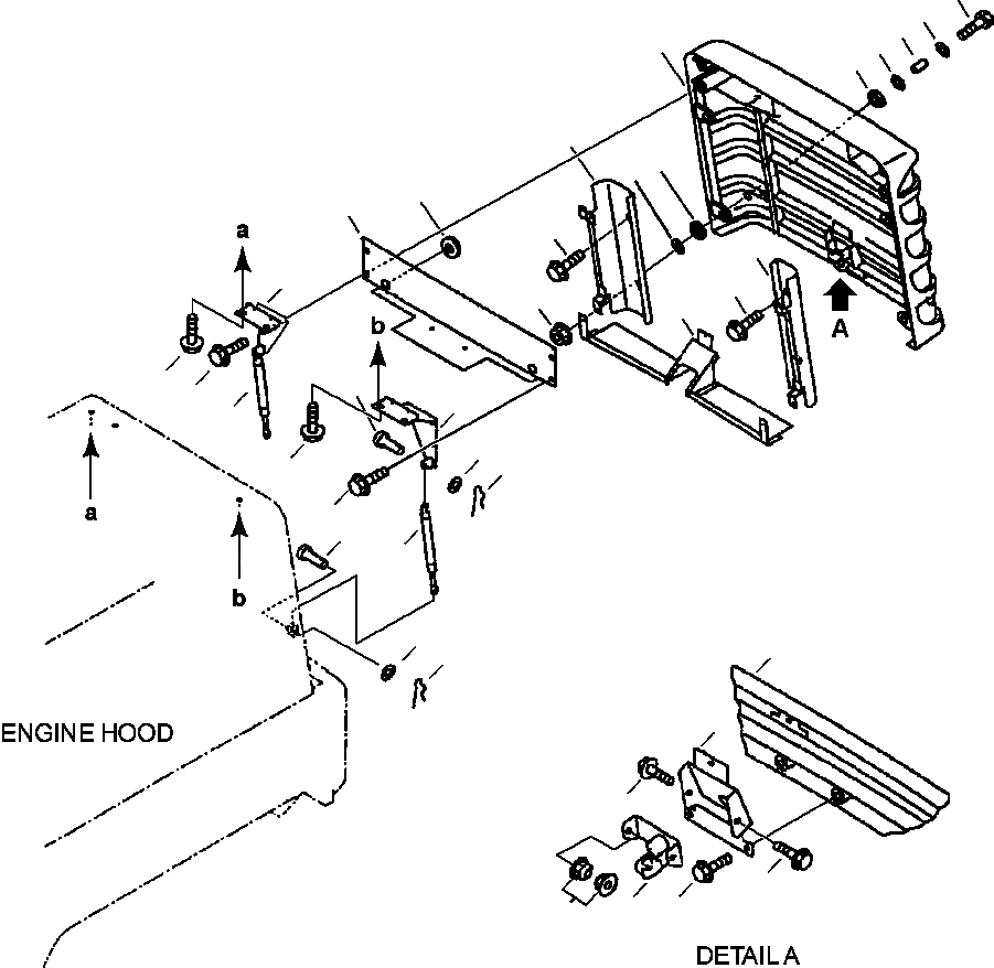 Схема запчастей Komatsu WA250-3L - FIG. M-A ЗАЩИТА РАДИАТОРА - РЕШЕТКА ASSEMBLY И COVER ЧАСТИ КОРПУСА
