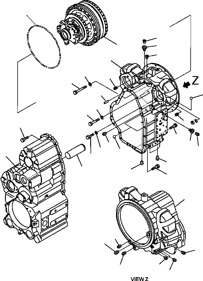 Схема запчастей Komatsu WA250-3MC - F-A ТРАНСМИССИЯ ПЕРЕДН. И ЗАДН. КОРПУС ASSEMBLIES СИЛОВАЯ ПЕРЕДАЧА И КОНЕЧНАЯ ПЕРЕДАЧА
