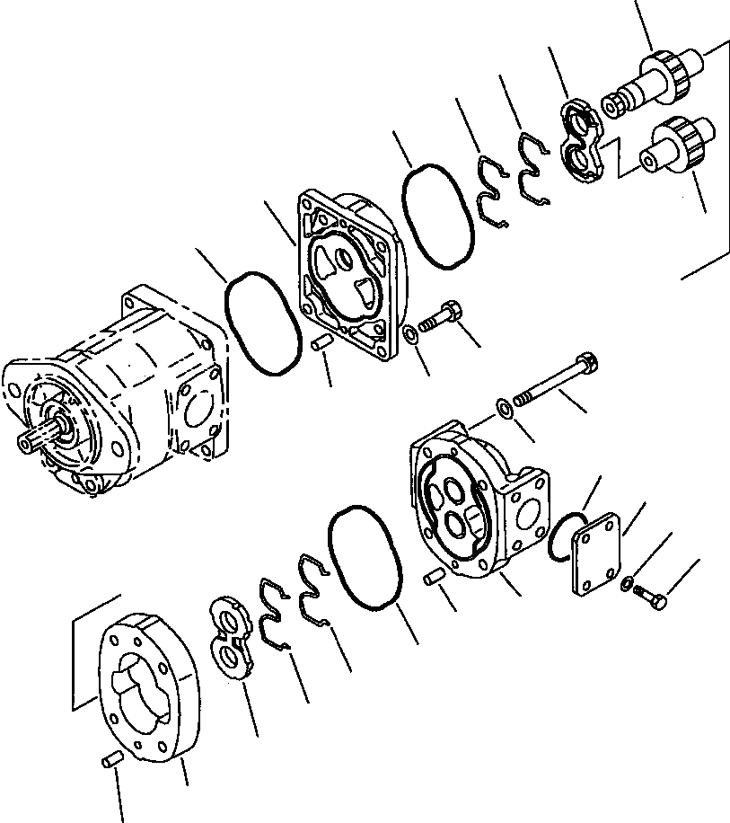 Схема запчастей Komatsu WA250-3MC - F-7A НАСОС ТРАНСМИССИИ ЗАДН. СИЛОВАЯ ПЕРЕДАЧА И КОНЕЧНАЯ ПЕРЕДАЧА