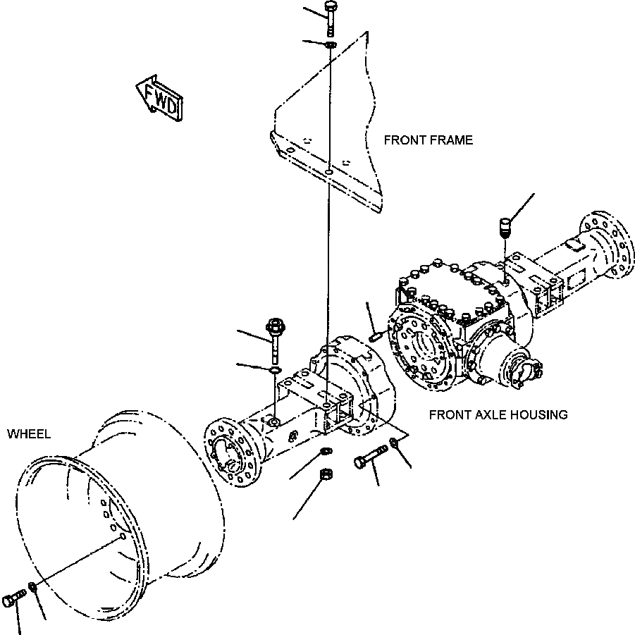 Схема запчастей Komatsu WA250-3MC - F-A ПЕРЕДНИЙ МОСТ С СТАНДАРТН. ДИФФЕРЕНЦ. ЭЛЕМЕНТЫ КРЕПЛЕНИЯ СИЛОВАЯ ПЕРЕДАЧА И КОНЕЧНАЯ ПЕРЕДАЧА