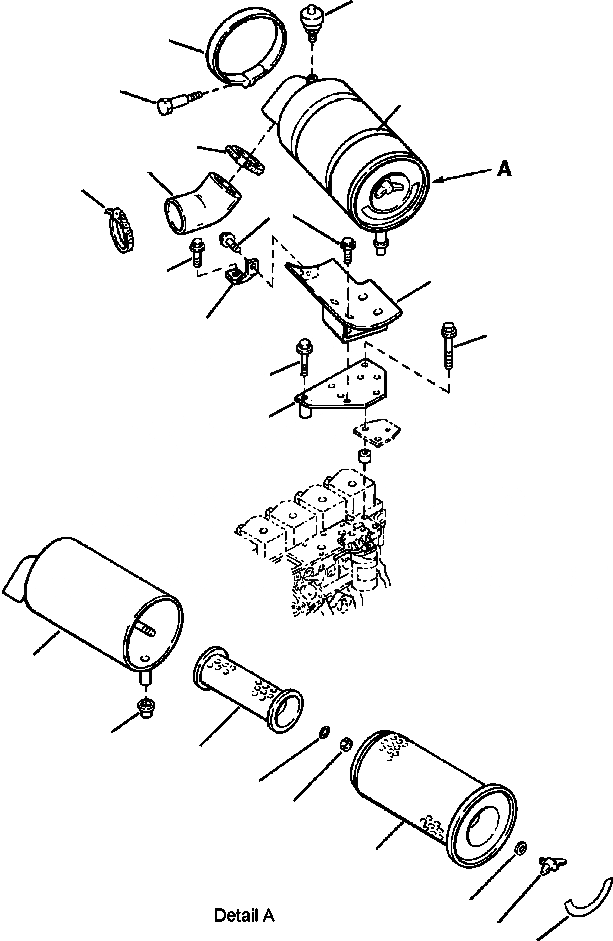 Схема запчастей Komatsu WA250PT-3MC - FIG. B-A ВОЗДУХООЧИСТИТЕЛЬ КОМПОНЕНТЫ ДВИГАТЕЛЯ