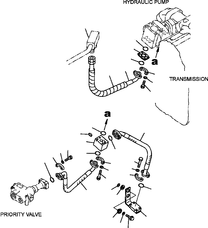 Схема запчастей Komatsu WA250PT-3MC - FIG. H-A ГИДРОЛИНИЯ - ЛИНИЯ ПОДАЧИ ГИДРАВЛИКА