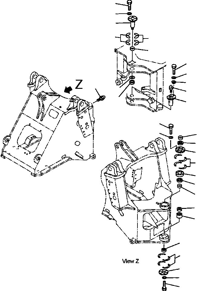 Схема запчастей Komatsu WA250PT-3MC - FIG. J-A HINGE ПАЛЕЦ ОСНОВНАЯ РАМА И ЕЕ ЧАСТИ