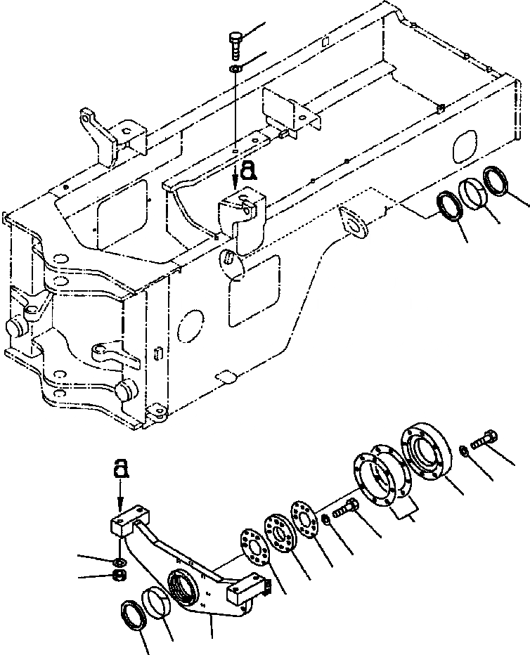 Схема запчастей Komatsu WA250PT-3MC - FIG. J-A ЗАДН. МОСТ СУППОРТ ОСНОВНАЯ РАМА И ЕЕ ЧАСТИ