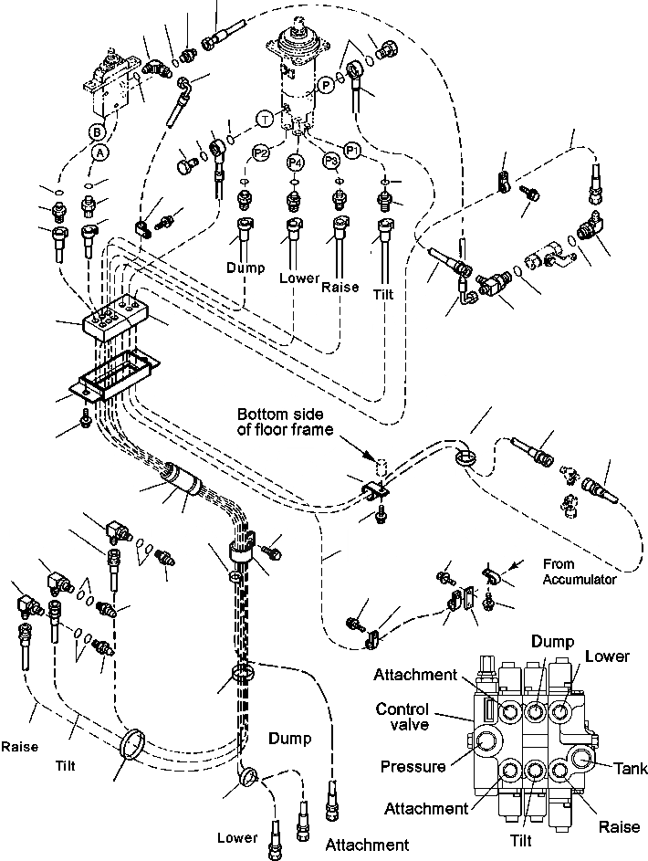 Схема запчастей Komatsu WA250PT-3MC - FIG. K-A PPC ТРУБЫ КАБИНА ОПЕРАТОРА И СИСТЕМА УПРАВЛЕНИЯ