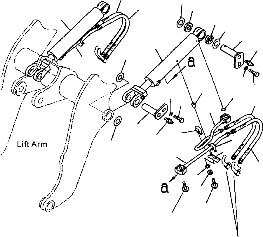 Схема запчастей Komatsu WA250PT-3MC - FIG. T-A ГИДРОЦИЛИНДР ПОДЪЕМА - ТРУБЫ РАБОЧЕЕ ОБОРУДОВАНИЕ