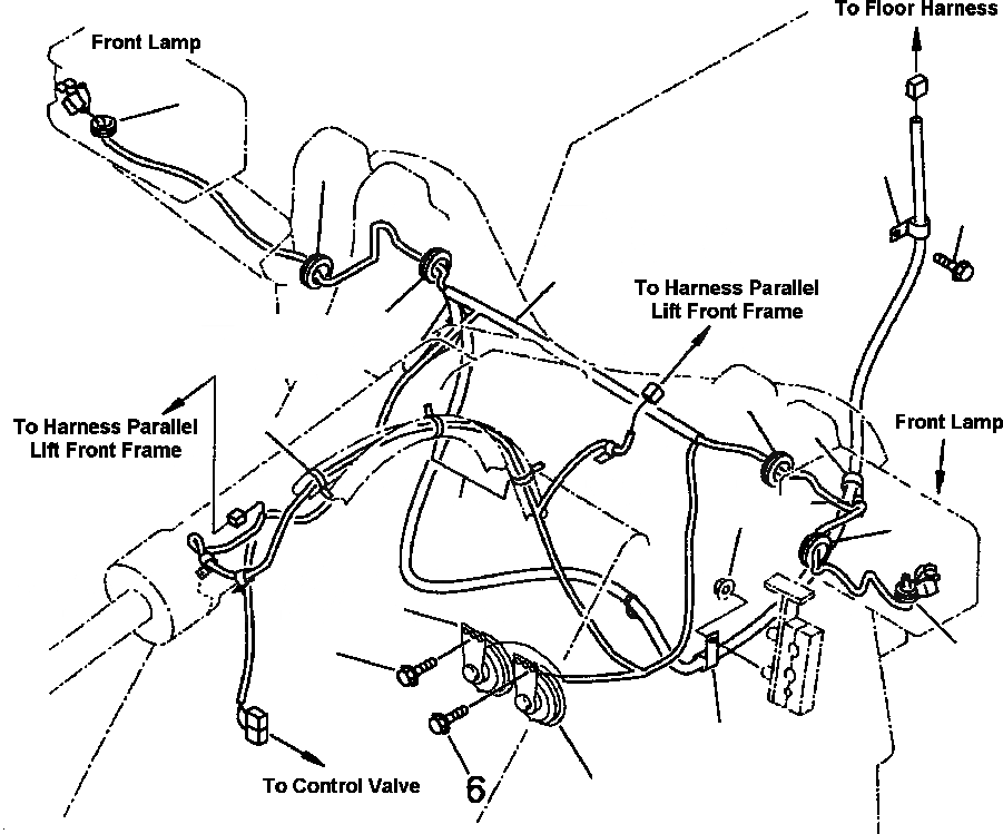 Схема запчастей Komatsu WA250PT-3L - FIG NO. E-A ЭЛЕКТРИКА (ПЕРЕДН. РАМА) ЭЛЕКТРИКА