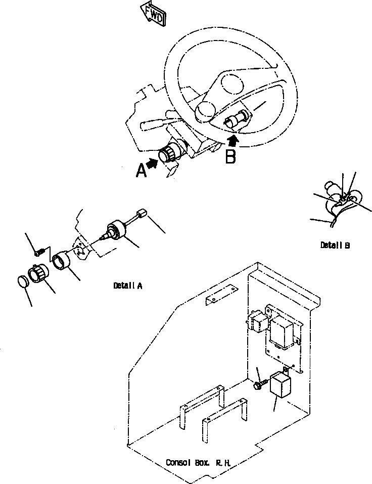 Схема запчастей Komatsu WA250PT-3L - FIG NO. E-A ПАНЕЛЬ УПРАВЛЕНИЯ ЭЛЕКТРИКА