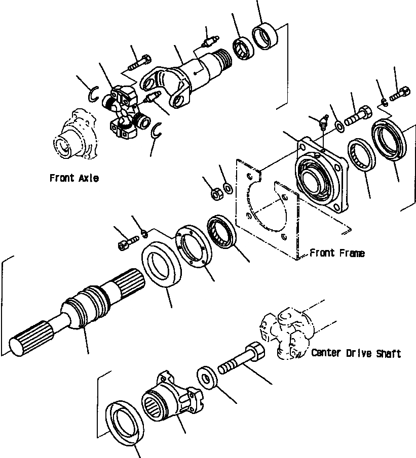 Схема запчастей Komatsu WA250PT-3L - FIG NO. F-A ВЕДУЩ. ВАЛ (ПЕРЕДН.) СИЛОВАЯ ПЕРЕДАЧА И КОНЕЧНАЯ ПЕРЕДАЧА