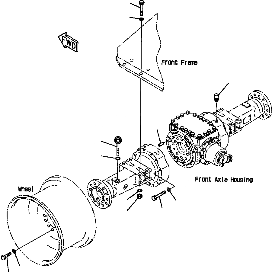 Схема запчастей Komatsu WA250PT-3L - FIG NO. F-A ПЕРЕДНИЙ МОСТ (ЭЛЕМЕНТЫ КРЕПЛЕНИЯ) СИЛОВАЯ ПЕРЕДАЧА И КОНЕЧНАЯ ПЕРЕДАЧА