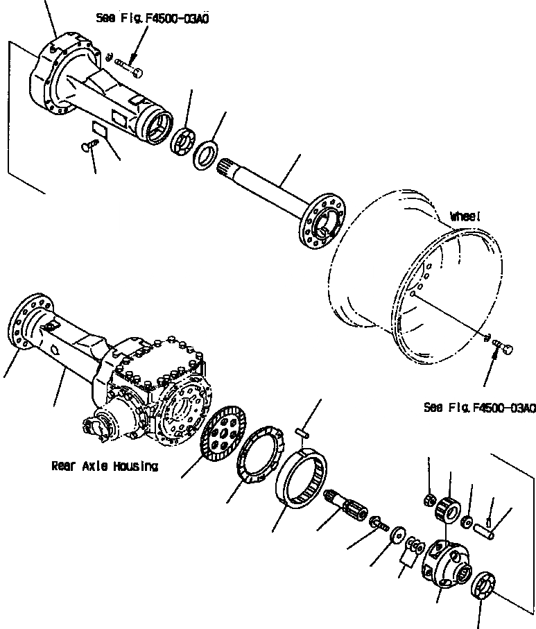 Схема запчастей Komatsu WA250PT-3L - FIG NO. F-A ЗАДН. МОСТ (КОНЕЧНАЯ ПЕРЕДАЧА И КОЖУХ) СИЛОВАЯ ПЕРЕДАЧА И КОНЕЧНАЯ ПЕРЕДАЧА