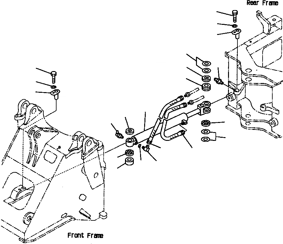 Схема запчастей Komatsu WA250PT-3L - FIG NO. J-A ЦИЛИНДР РУЛЕВ. УПР-Я ТРУБЫ ПЕРЕДН. РАМА