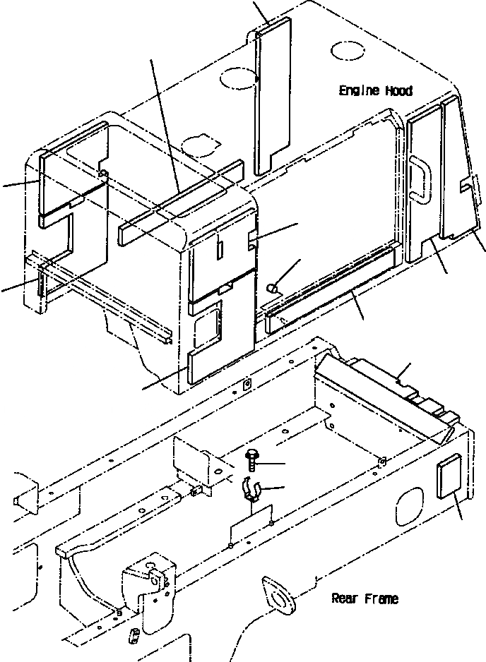 Схема запчастей Komatsu WA250PT-3L - FIG NO. M-A КАПОТ (/) (NOISE ABATEMENT ЧАСТИ) ЧАСТИ КОРПУСА