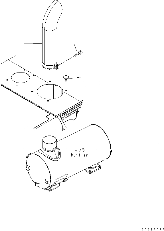 Схема запчастей Komatsu WA250PT-5L - ВЫХЛОПНАЯ ТРУБА КОМПОНЕНТЫ ДВИГАТЕЛЯ
