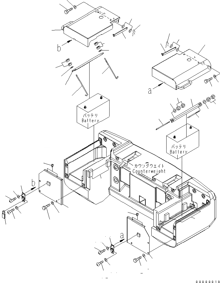 Схема запчастей Komatsu WA250PT-5L - КОРПУС АККУМУЛЯТОРА БЛОК ЭЛЕКТРИКА