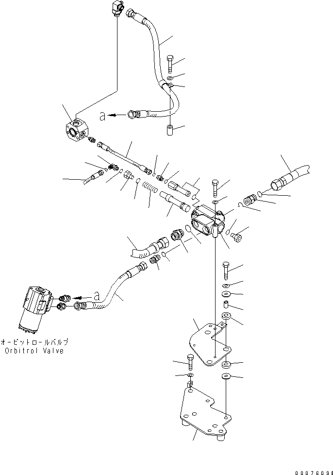 Схема запчастей Komatsu WA250PT-5L - ГИДРОЛИНИЯ КЛАПАНА РУЛЕВ. УПРАВЛЕНИЯ ГИДРАВЛИКА