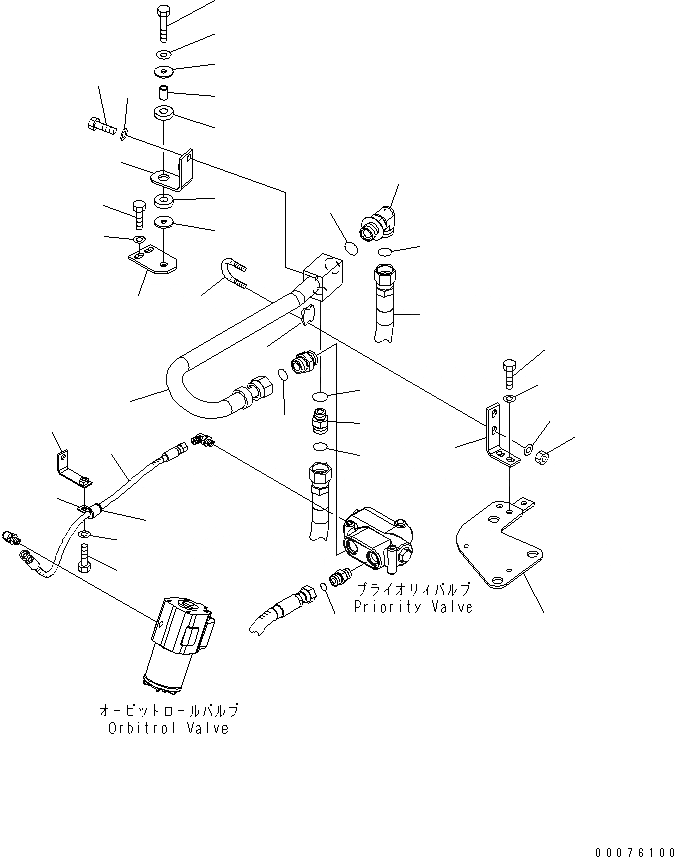 Схема запчастей Komatsu WA250PT-5L - ГИДРОЛИНИЯ КЛАПАНА РУЛЕВ. УПРАВЛЕНИЯ (ПРИОРИТЕТН. КЛАПАН - КЛАПАН РУЛЕВОГО УПРАВЛЕНИЯ) ГИДРАВЛИКА