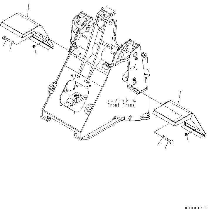 Схема запчастей Komatsu WA250PT-5L - ПЕРЕДН. КРЫЛО ЧАСТИ КОРПУСА