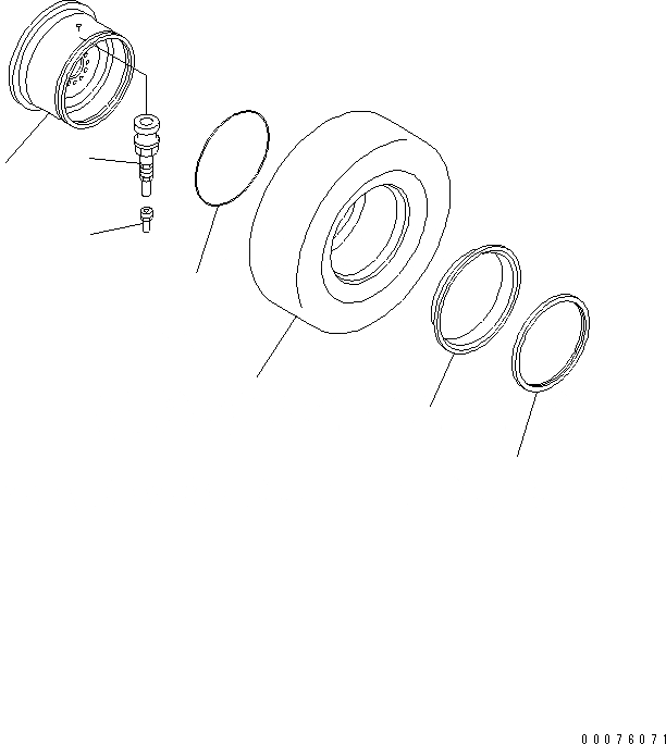 Схема запчастей Komatsu WA250PT-5L - ШИНЫ И ОБОД КОЛЕСАS (7. X КОЛЕСА) ПОДВЕСКА И КОЛЕСА