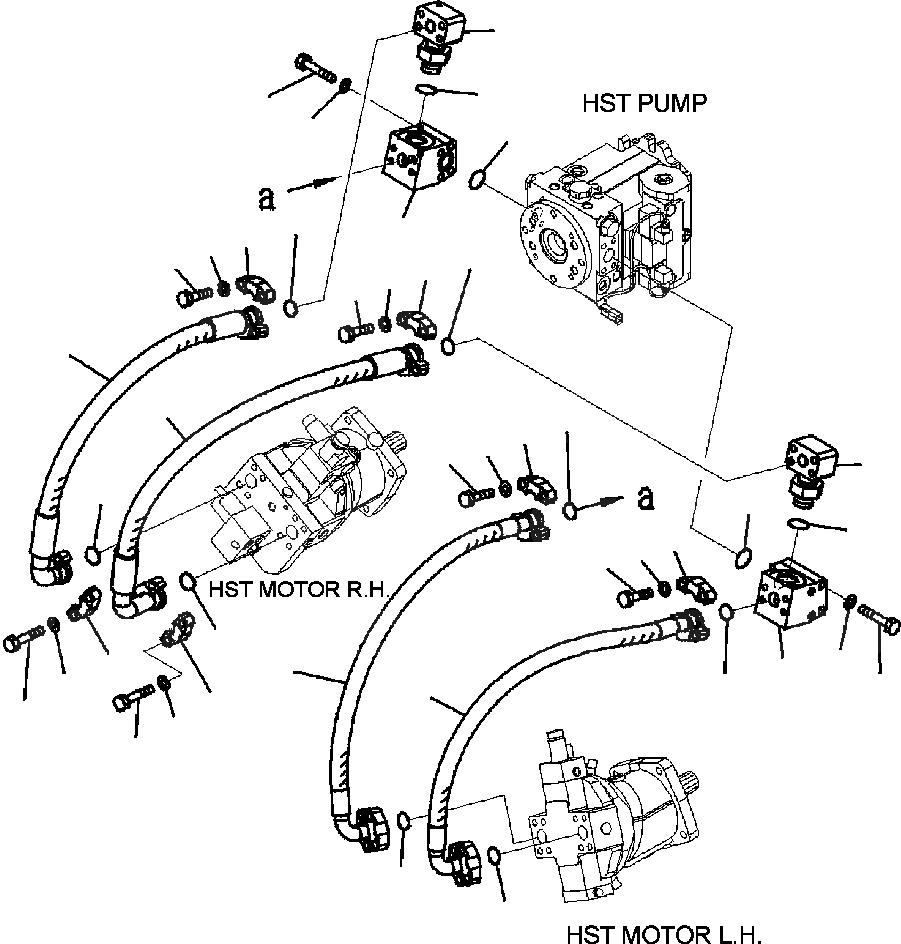 Схема запчастей Komatsu WA320-5L - F7-A HST МАСЛ. ЛИНИЯ ОСНОВН. ЛИНИЯ ДЛЯ ВСПОМОГ. РУЛЕВ. УПРАВЛЕНИЕ СИЛОВАЯ ПЕРЕДАЧА И КОНЕЧНАЯ ПЕРЕДАЧА