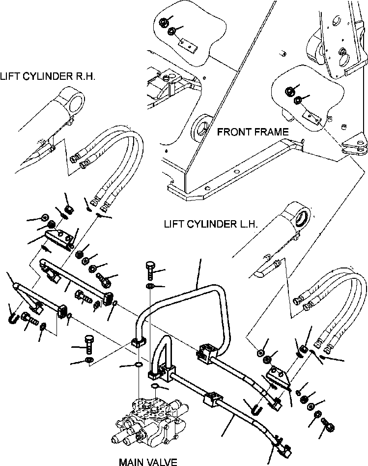 Схема запчастей Komatsu WA320-5L - H-8A ГИДРОЛИНИЯ ЛИНИЯ ГИДРОЦИЛИНДРА ПОДЪЕМА ГИДРАВЛИКА