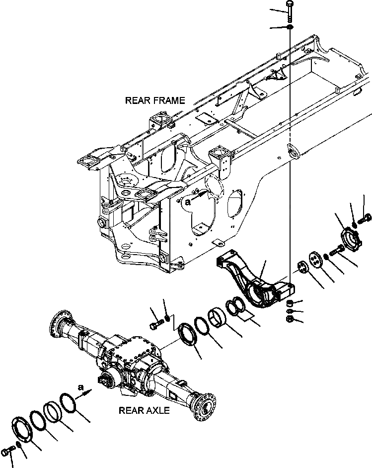 Схема запчастей Komatsu WA320-5L - J-A ЗАДН. МОСТ СУППОРТ ОСНОВНАЯ РАМА И ЕЕ ЧАСТИ