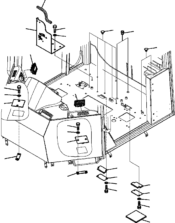 Схема запчастей Komatsu WA320-5L - K-9A ПОЛ БЕЗ КОНДИЦ. ВОЗДУХА OPERATORXD S ОБСТАНОВКА И СИСТЕМА УПРАВЛЕНИЯ