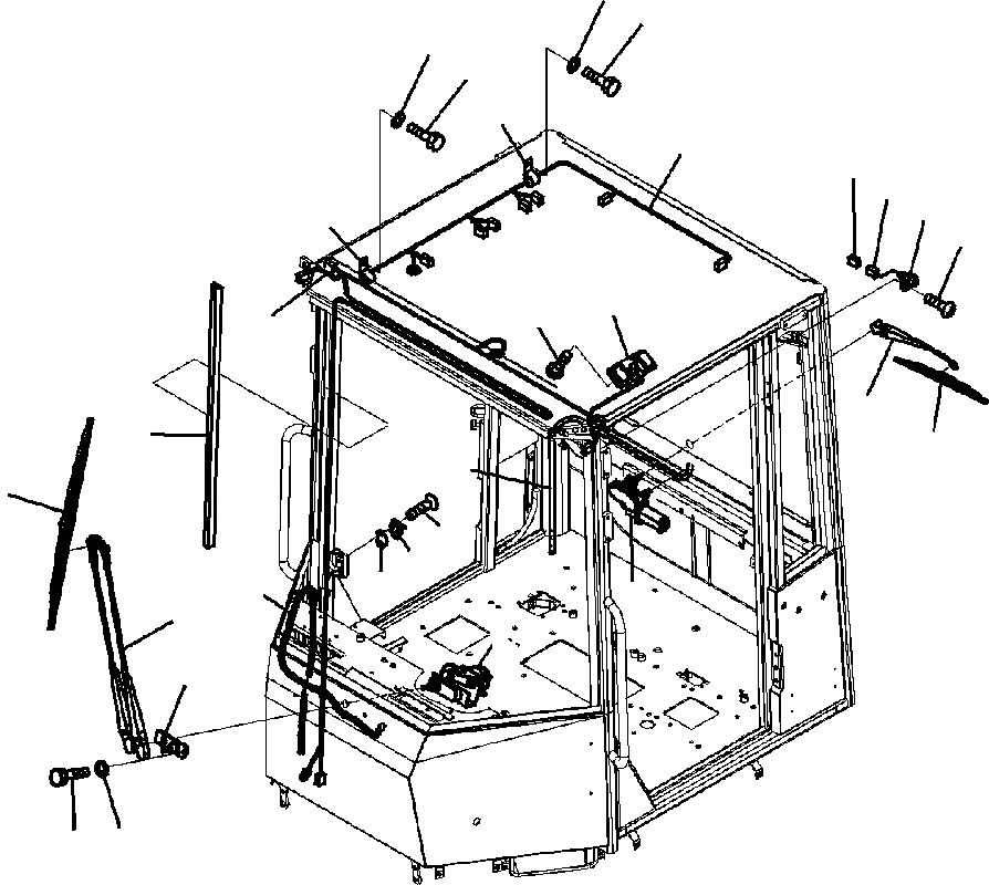 Схема запчастей Komatsu WA320-5L - K-A КАБИНА ROPS ДВОРНИКИ OPERATORXD S ОБСТАНОВКА И СИСТЕМА УПРАВЛЕНИЯ