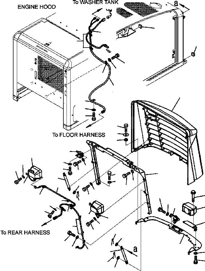 Схема запчастей Komatsu WA320-5L - M-A КАПОТ ЗАЩИТА РАДИАТОРА ЧАСТИ КОРПУСА
