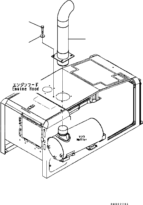 Схема запчастей Komatsu WA320-5 - ВЫХЛОПНАЯ ТРУБА (TROPICAL СПЕЦ-Я) (№B-) КОМПОНЕНТЫ ДВИГАТЕЛЯ