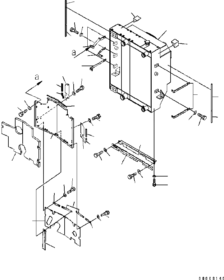 Схема запчастей Komatsu WA320-5 - РАДИАТОР (ДЛЯ SUGAR CANE) (№B8-B) СИСТЕМА ОХЛАЖДЕНИЯ