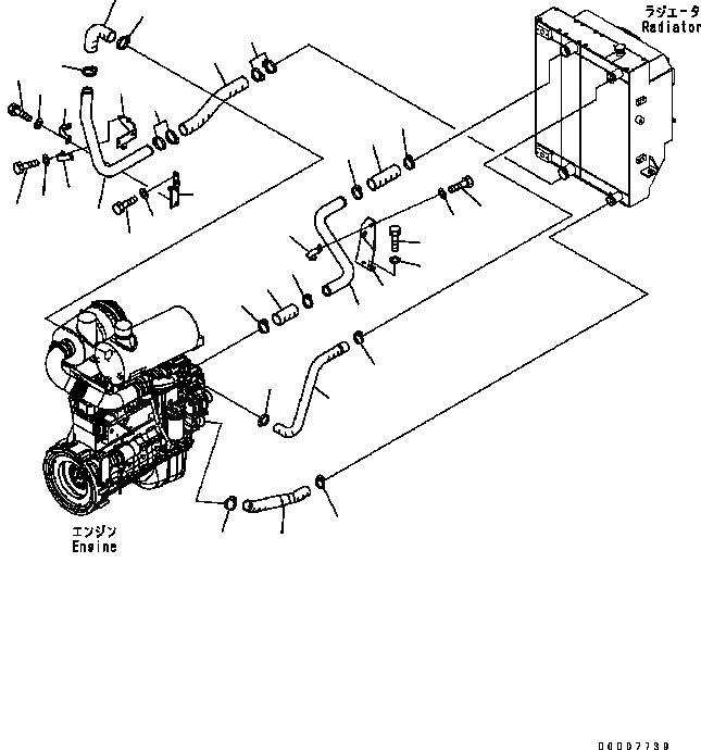 Схема запчастей Komatsu WA320-5 - ЛИНИЯ ОХЛАЖДЕНИЯ (ДЛЯ SUGAR CANE) (№B8-B) СИСТЕМА ОХЛАЖДЕНИЯ