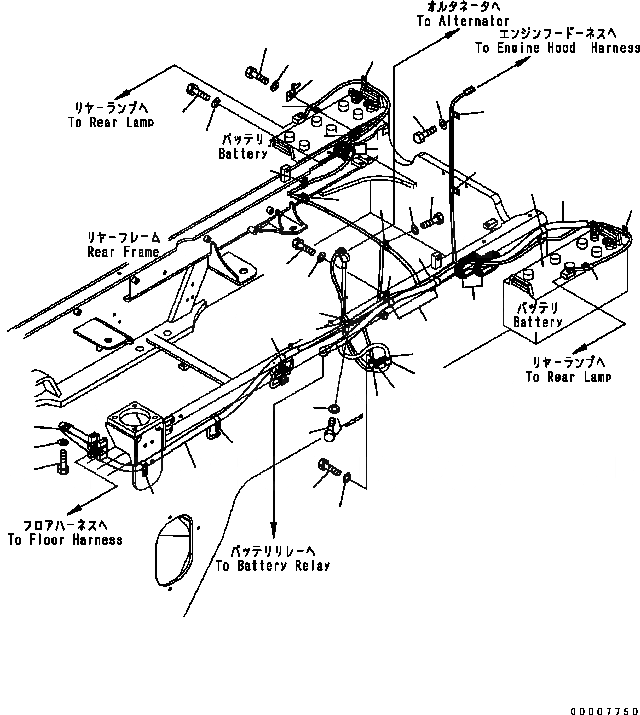 Схема запчастей Komatsu WA320-5 - ЗАДН. Э/ПРОВОДКА (/) (ОСНОВН. Э/ПРОВОДКА) ЭЛЕКТРИКА
