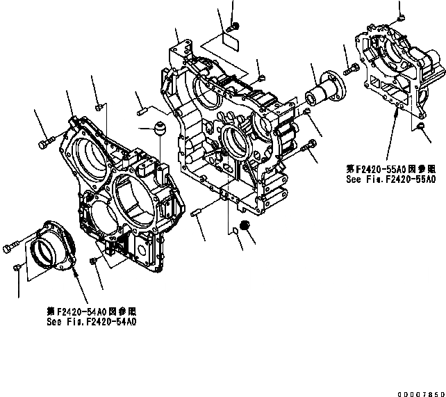 Схема запчастей Komatsu WA320-5 - ПЕРЕДАЧА (/) (КОРПУС) ТРАНСМИССИЯ