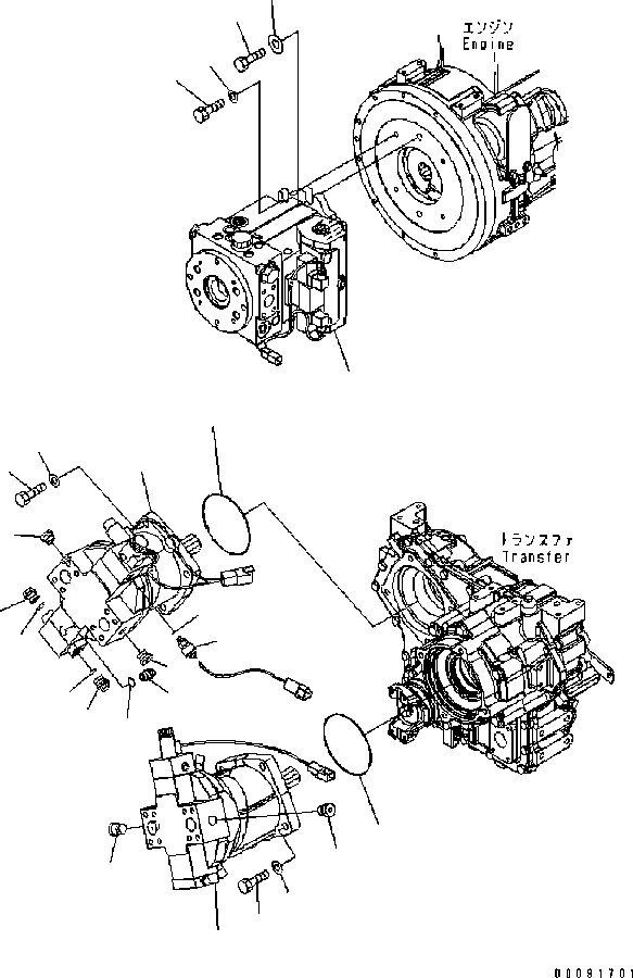 Схема запчастей Komatsu WA320-5 - HST НАСОС (№B9-) ТРАНСМИССИЯ