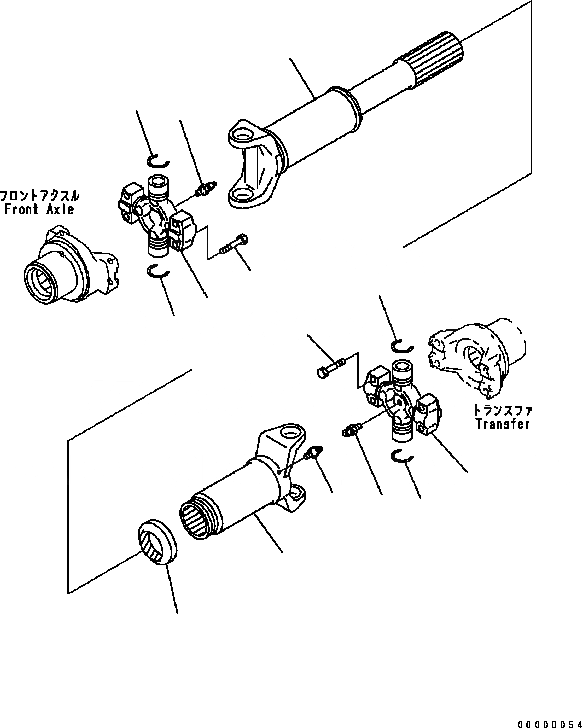 Схема запчастей Komatsu WA320-5 - ВЕДУЩ. ВАЛ (ПЕРЕДН.) ТРАНСМИССИЯ