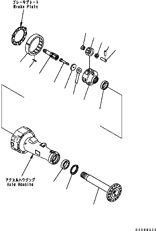 Схема запчастей Komatsu WA320-5 - ЗАДН. МОСТ (КОНЕЧНАЯ ПЕРЕДАЧА) ТРАНСМИССИЯ