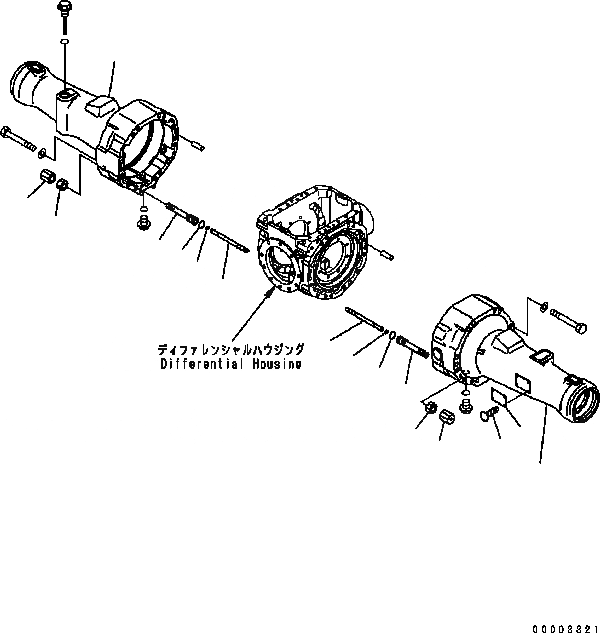 Схема запчастей Komatsu WA320-5 - ЗАДН. МОСТ (КОЖУХ МОСТА) ТРАНСМИССИЯ
