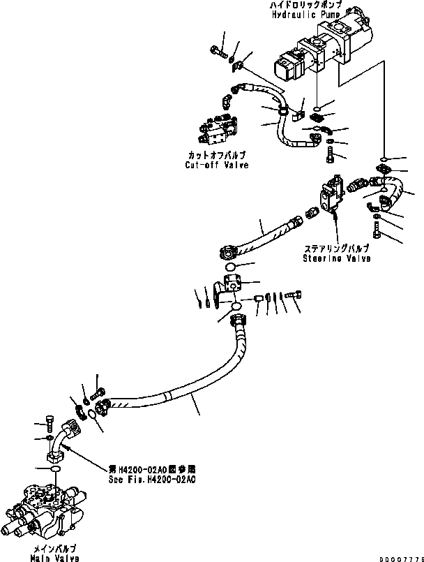 Схема запчастей Komatsu WA320-5 - ГИДРОЛИНИЯ (ОСНОВН. ЛИНИЯ /) ГИДРАВЛИКА