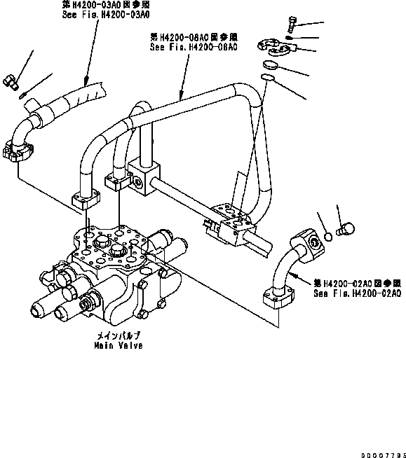 Схема запчастей Komatsu WA320-5 - ГИДРОЛИНИЯ (ЗАГЛУШКА) ГИДРАВЛИКА