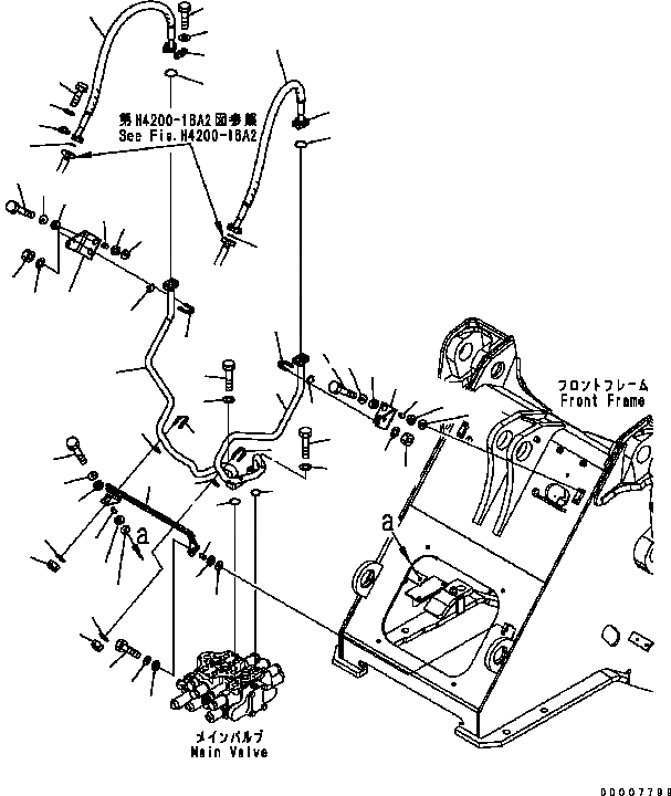 Схема запчастей Komatsu WA320-5 - ГИДРОЛИНИЯ (ШЛАНГИ) (ДЛЯ 3-Х СЕКЦИОНН. КЛАПАН) ГИДРАВЛИКА