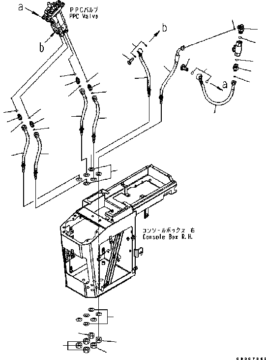 Схема запчастей Komatsu WA320-5 - ПОЛ (УПРАВЛЕНИЕ ПОГРУЗКОЙ) (/) (ШЛАНГИ) (-РЫЧАГ) (№B-B8) OPERATOR’S ОБСТАНОВКА И СИСТЕМА УПРАВЛЕНИЯ