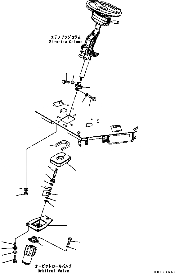 Схема запчастей Komatsu WA320-5 - РУЛЕВОЕ КОЛЕСО (КЛАПАН КРЕПЛЕНИЕ) OPERATOR’S ОБСТАНОВКА И СИСТЕМА УПРАВЛЕНИЯ